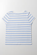 Stripe Short Sleeve T-Shirt Blue And White (2)