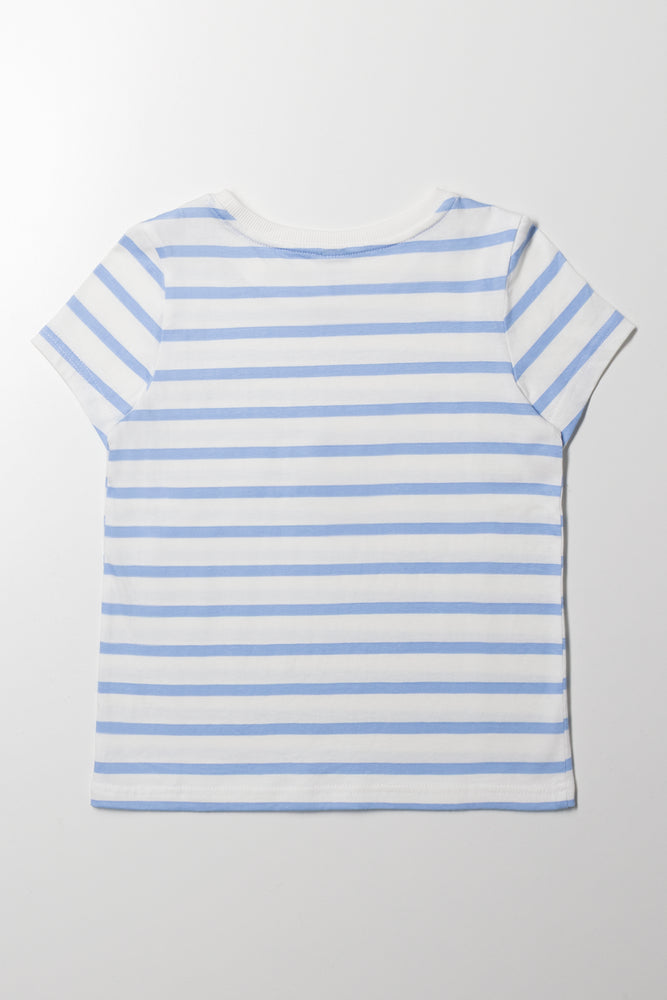 Stripe Short Sleeve T-Shirt Blue And White (2)