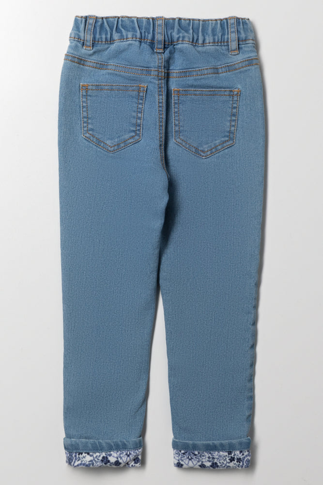 Lined Cuff Denim Jean Light Blue (3)