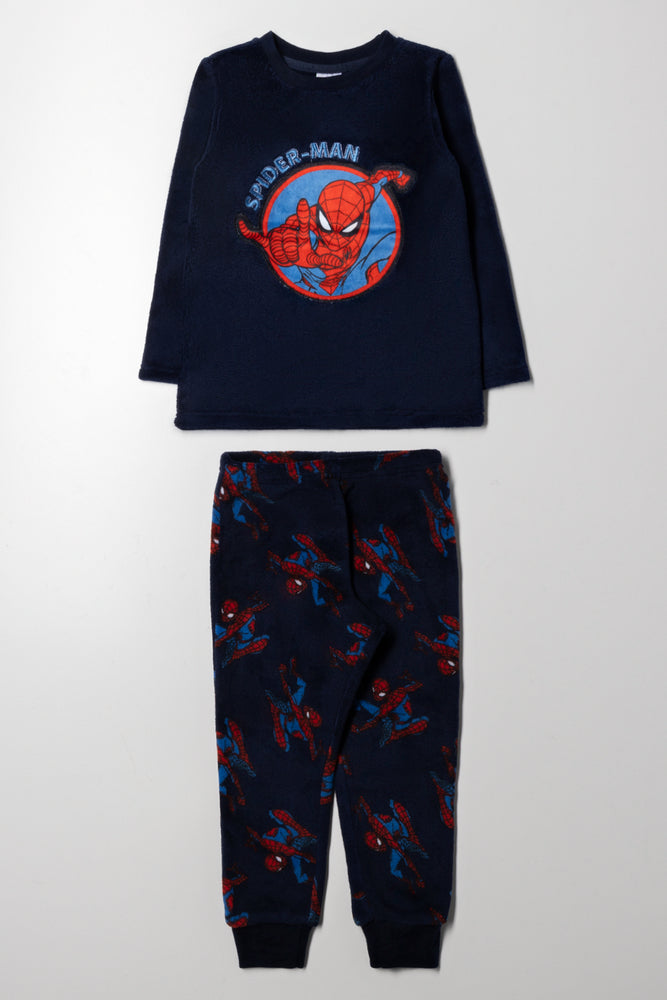 Spider-Man Long Sleeve Fleece Pyjama Set Navy