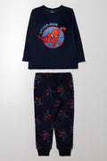 Spider-Man Long Sleeve Fleece Pyjama Set Navy