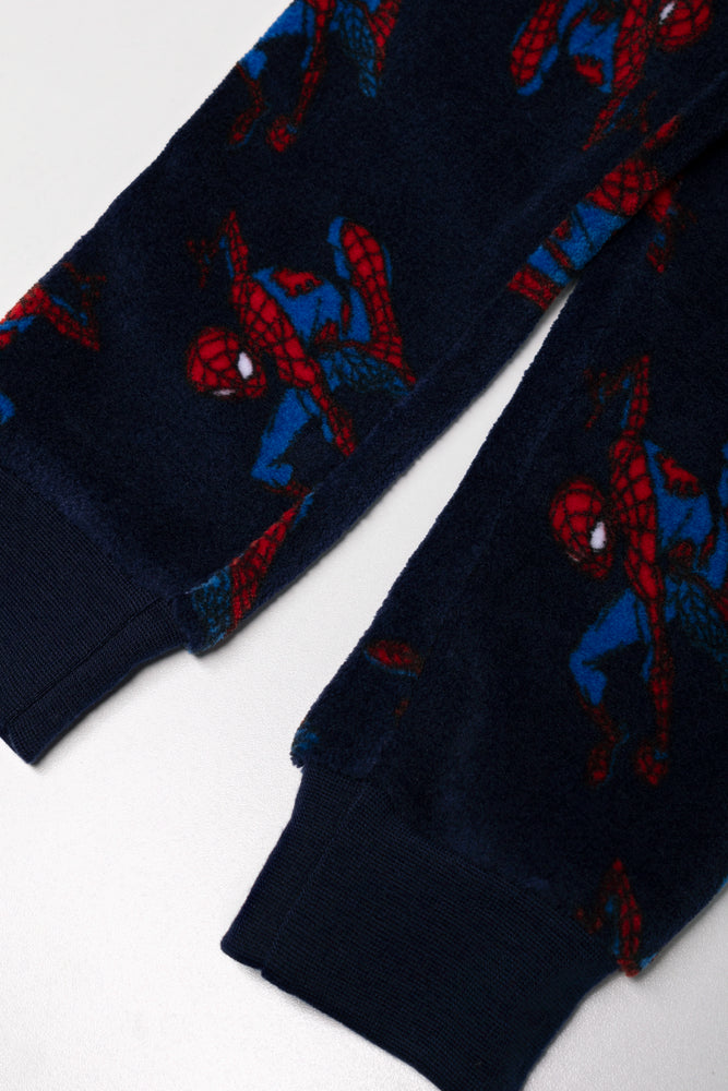 Spider-Man Long Sleeve Fleece Pyjama Set Navy (2)