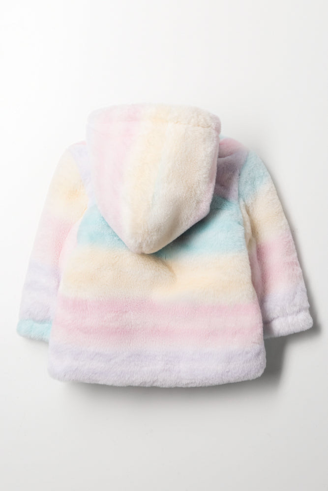Faux Fur Jacket With Zip Multi (2)