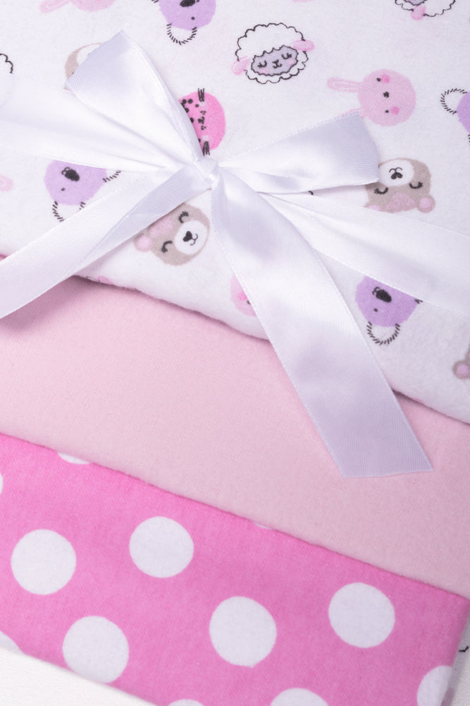 3 Pack Receiver Blankets Pink (1)