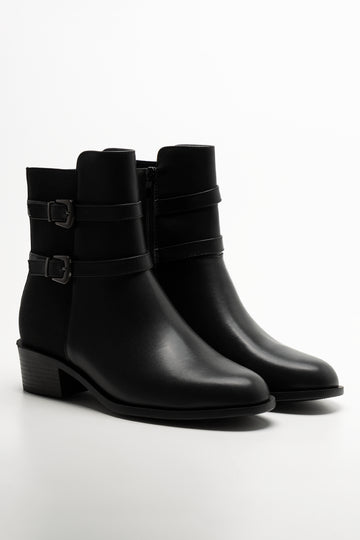 Double Buckle Boots Black