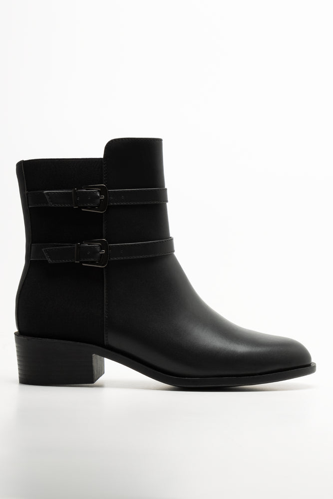 Double Buckle Boots Black