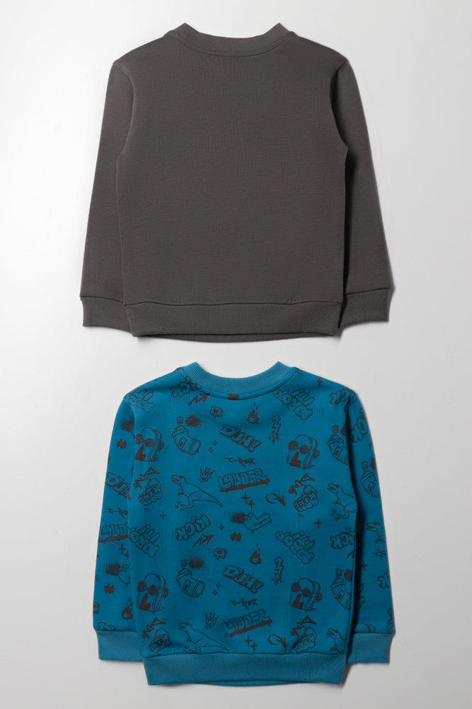 2 Pack Crew Neck Tracktops Grey And Blue (3)
