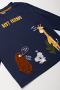 Animals Long Sleeve T-Shirt Navy (1)