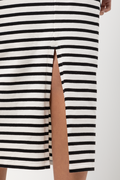 Striped Knit Column Skirt White And Black (4)