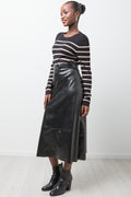 Long Sleeve Crew Neck Stripe Jersey Black (1)