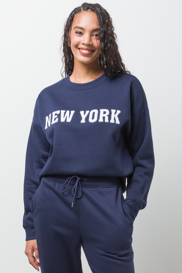 New York Crew Neck Tracktop Navy