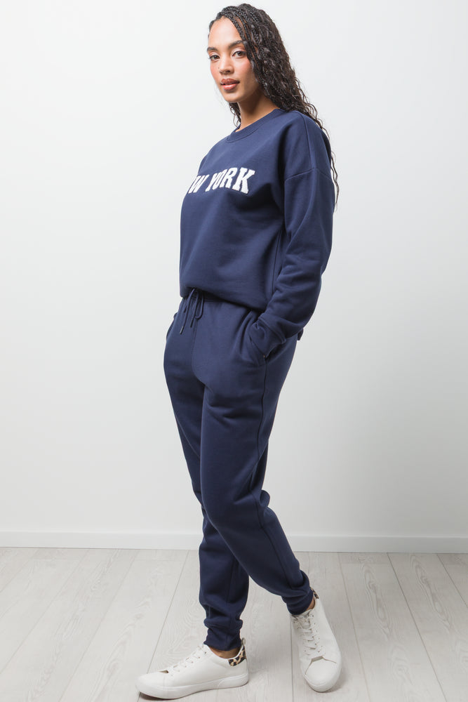 New York Crew Neck Tracktop Navy