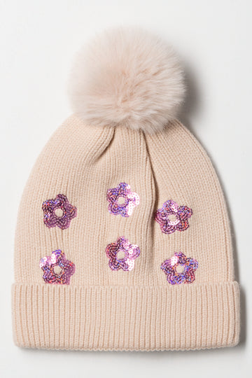 Flower Beanie Peach