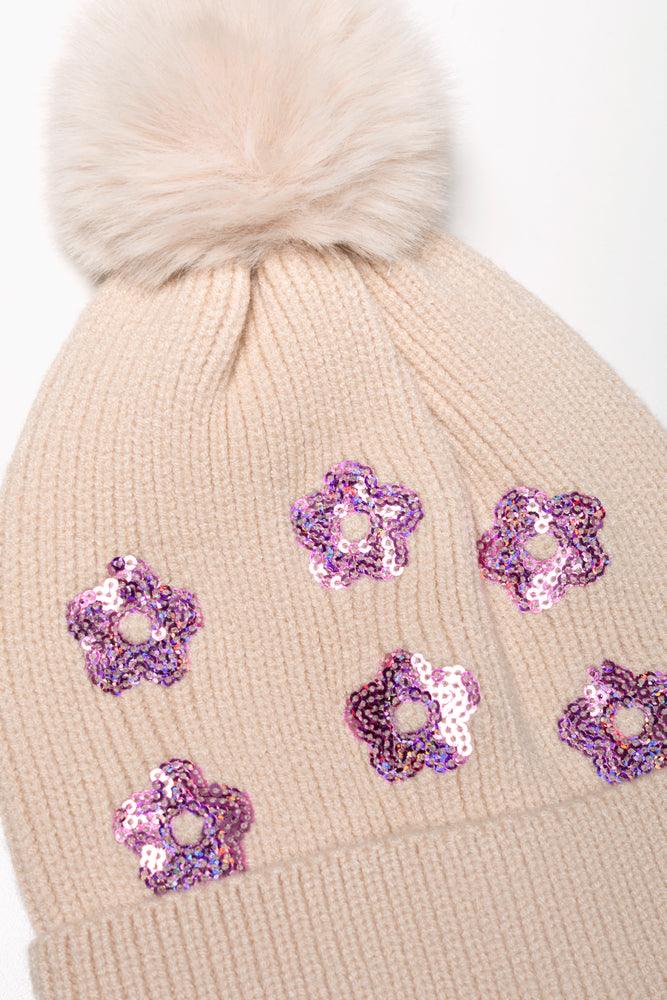 Flower Beanie Peach (1)