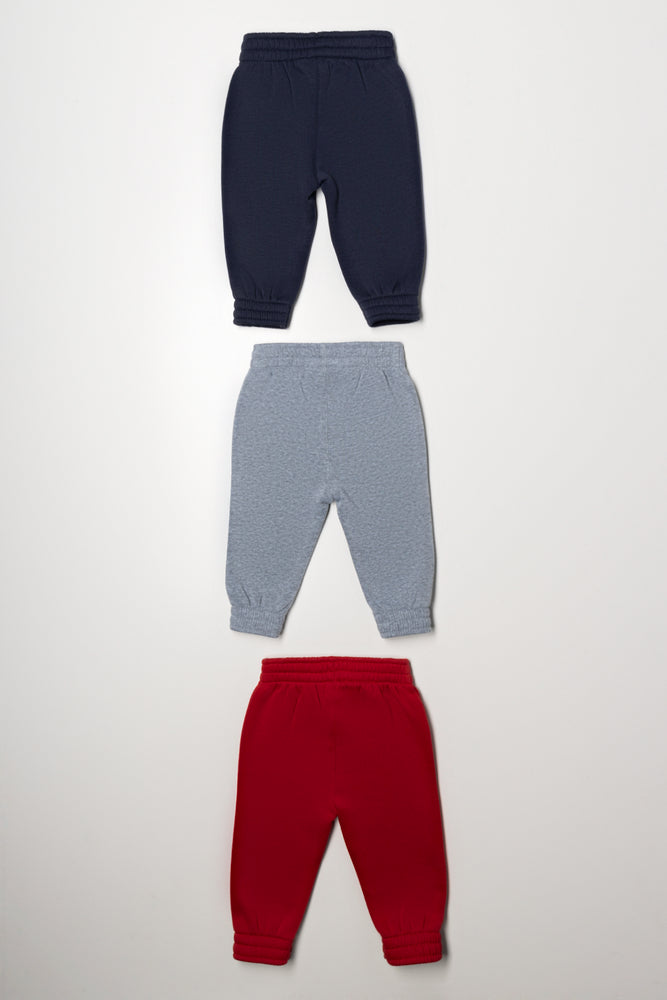 3 Pack Trackpants Charcoal, Grey And Red (2)
