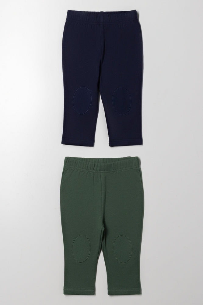 2 Pack Leggings Navy And Green