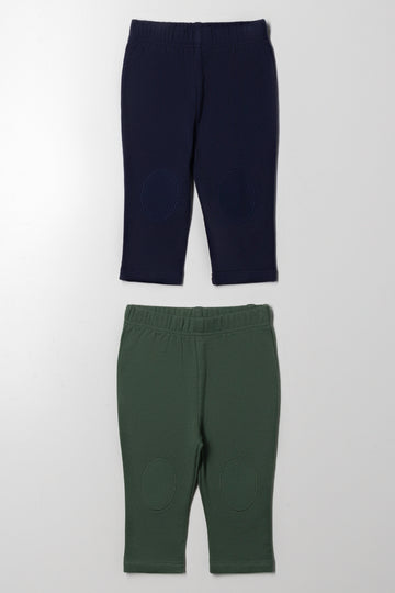 2 Pack Leggings Navy And Green