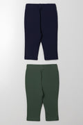 2 Pack Leggings Navy And Green (2)