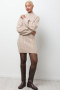 Cable Knit Dress Natural