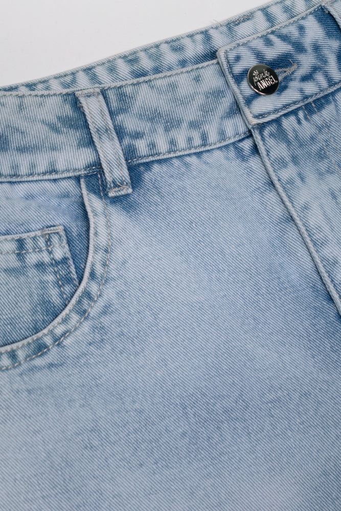 Straight Leg Denim Jeans Light Blue (1)