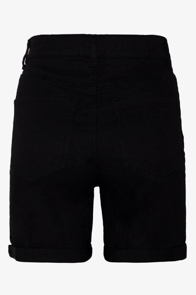High Rise Denim Shorts Black (1)