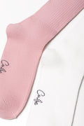 2 Pack Knee Socks White And Pink (1)