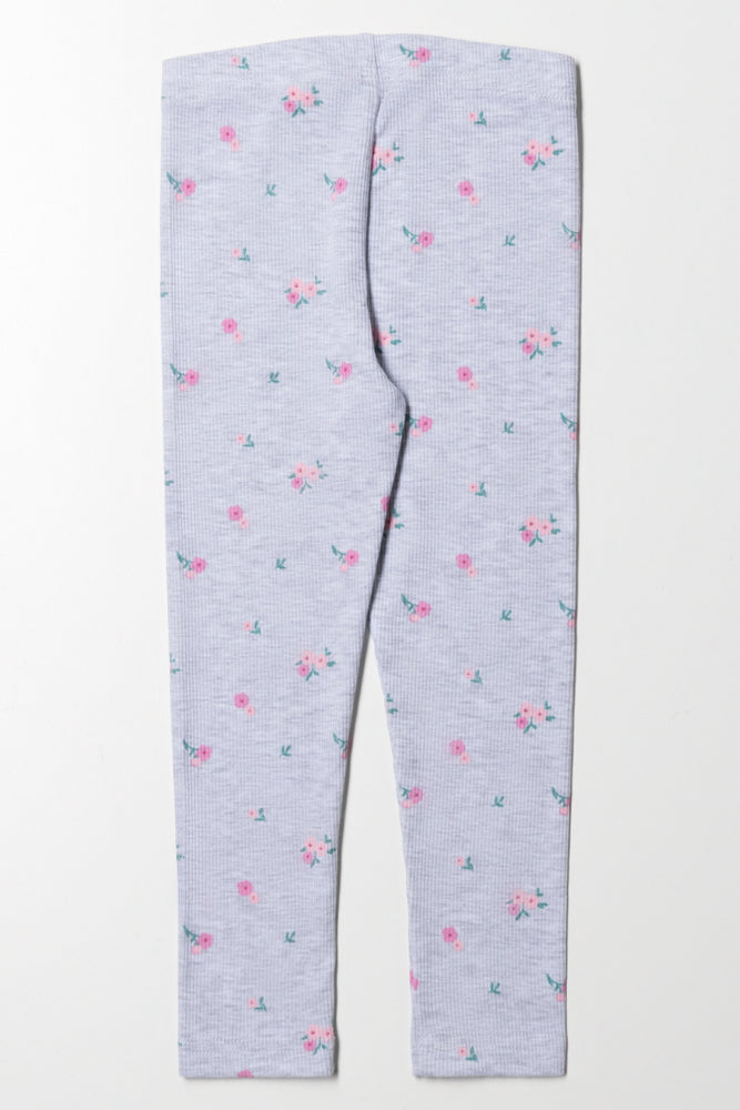 Floral Long Legging Grey (2)