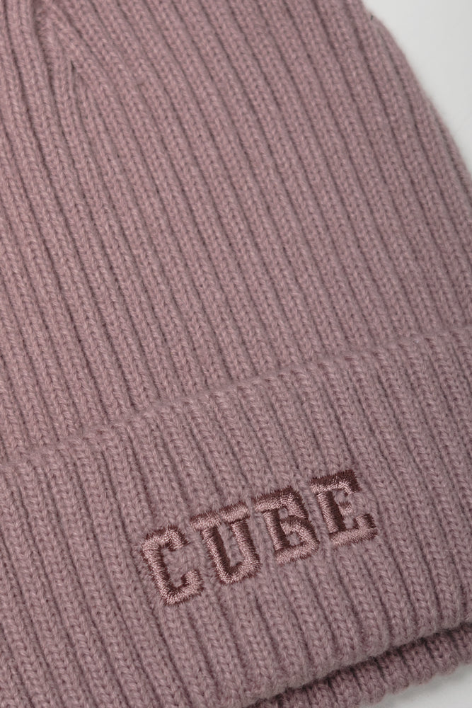 Embroidered Beanie Purple