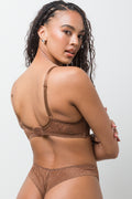 3 Pack Lace Thongs Brown, Light Pink And Natural (3)