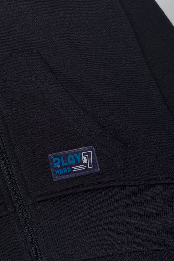 Zip Through Hooded Tracktop Dark Grey (1)