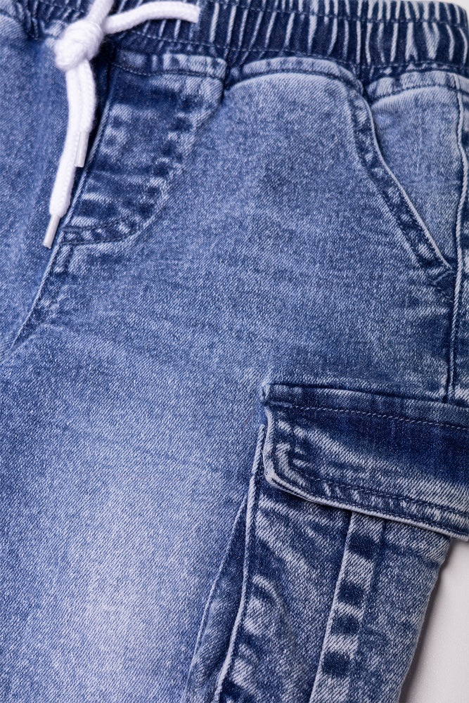 Cargo Denim Shorts Blue (1)
