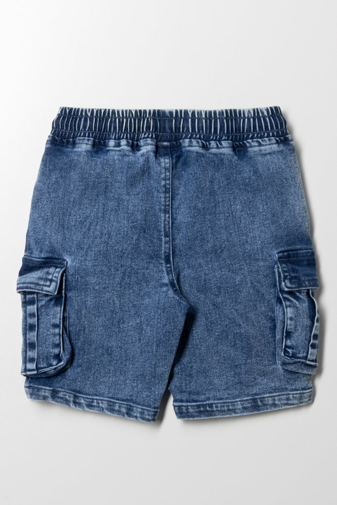 Cargo Denim Shorts Blue (2)
