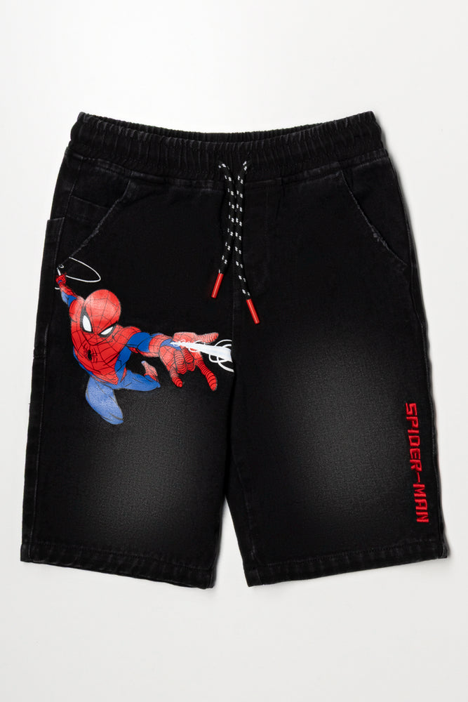 Spider-Man Denim Shorts Black