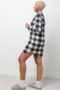 Check Flannel Sleepshirt Black And White (1)