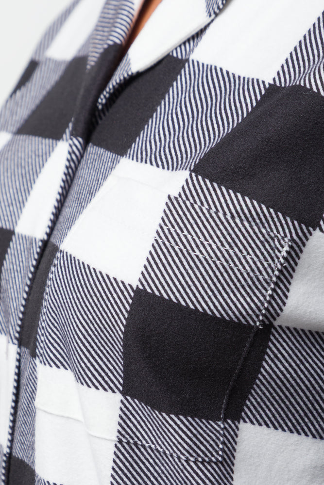 Check Flannel Sleepshirt Black And White (3)