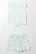Tie Dye Shorts Set Light Green (3)