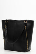Diagonal Zip Tote Bag Black (1)
