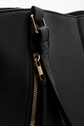 Diagonal Zip Tote Bag Black (3)