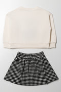 Cherry Crew Neck Tracktop And Skirt Set Natural (3)