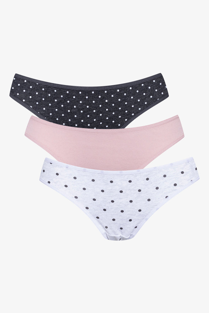 3 Pack Bikini Panties Grey, Pink And Black (4)