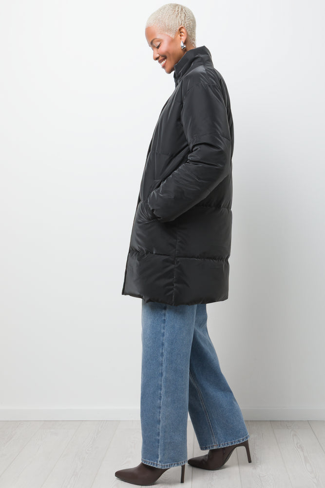 Long Puffer Jacket Black