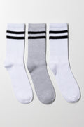 3 Pack Socks White And Grey