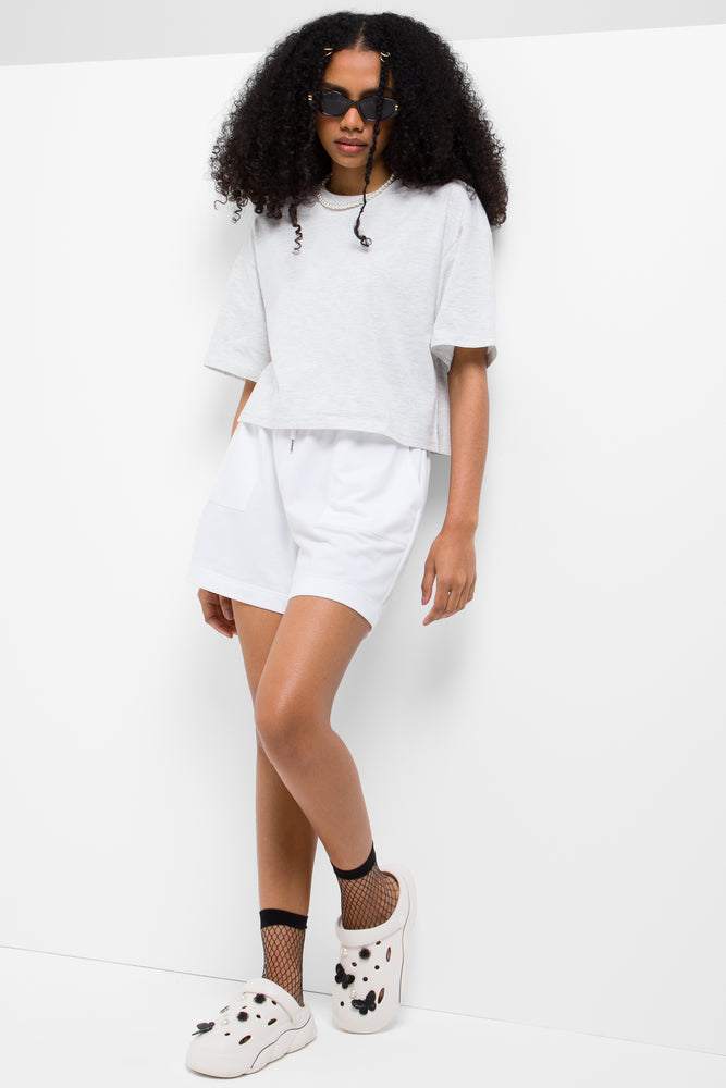 Balloon Knit Shorts White