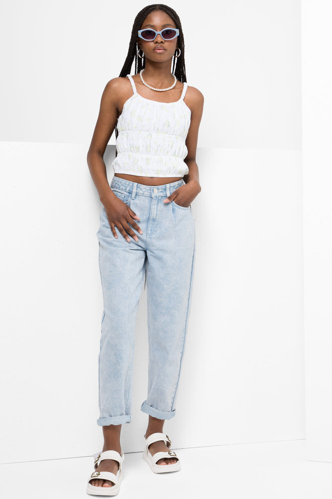 Lemon Print Cami Top White