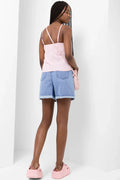 Strappy Cami T-Shirt Pink (2)
