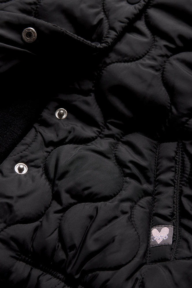 Hooded Quilted Jacket Black