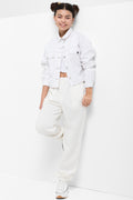 Trackpants with elasticated cuff white alyssum