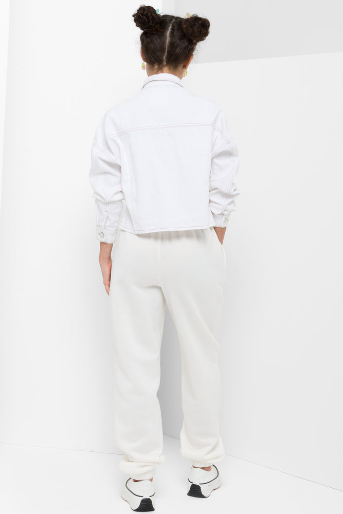 Trackpants with elasticated cuff white alyssum (2)
