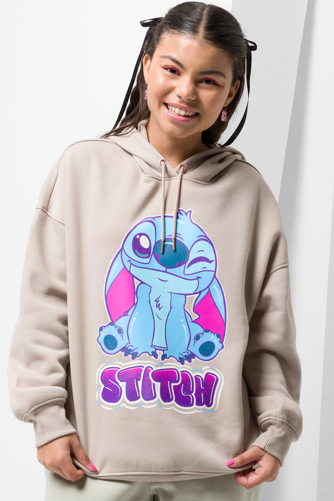 Lilo And Stitch Oversized Hoodie Natural