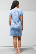 2 Pack Butterfly Flowers Sleepshirts Pink And Blue (2)